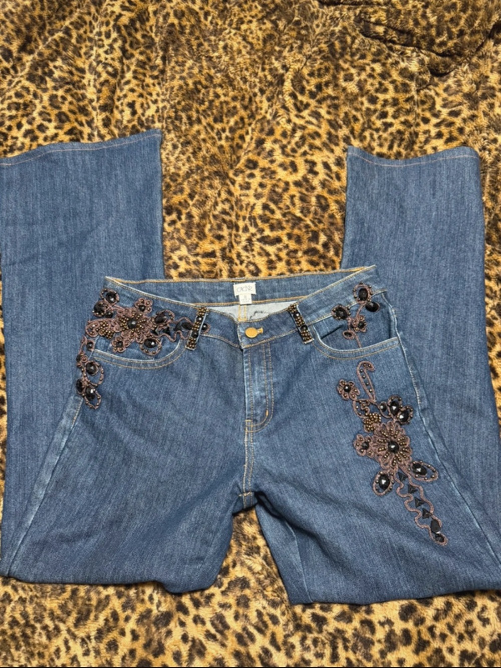 Caché Y2K Grail Vintage Embellished Embroidered Jeans